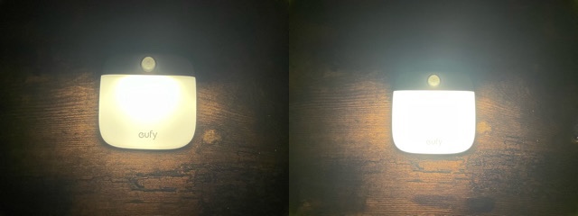 Eufy Lumi Dual-Bright Night Light　明るさ　比較